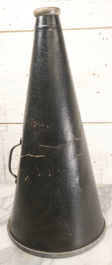 Lot 003 - Vintage School Sports Cheerleading Bullhorn With Red Stenciled Devil Mascot And Black Finish