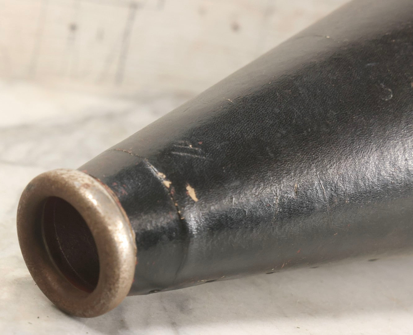 Lot 003 - Vintage School Sports Cheerleading Bullhorn With Red Stenciled Devil Mascot And Black Finish