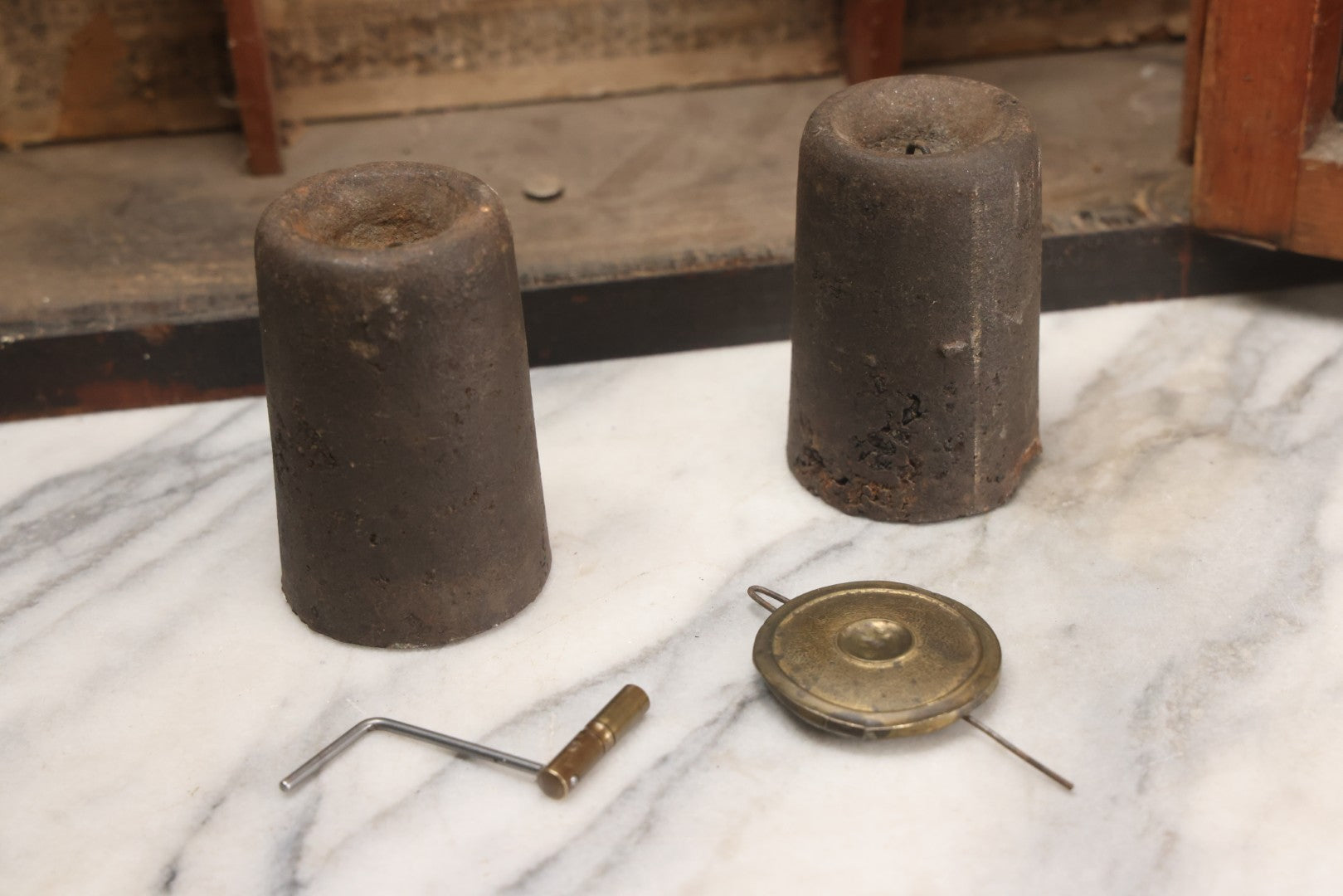 Lot 004 - Antique Column And Splat Shelf Clock By Riley Whiting, Winchester, Connecticut, With 30-Hour Wooden Works And Reverse Painted Door With “The Orphan's Prayer” Scene, Child Praying At Monument, Includes Weights, Pendulum, And Key