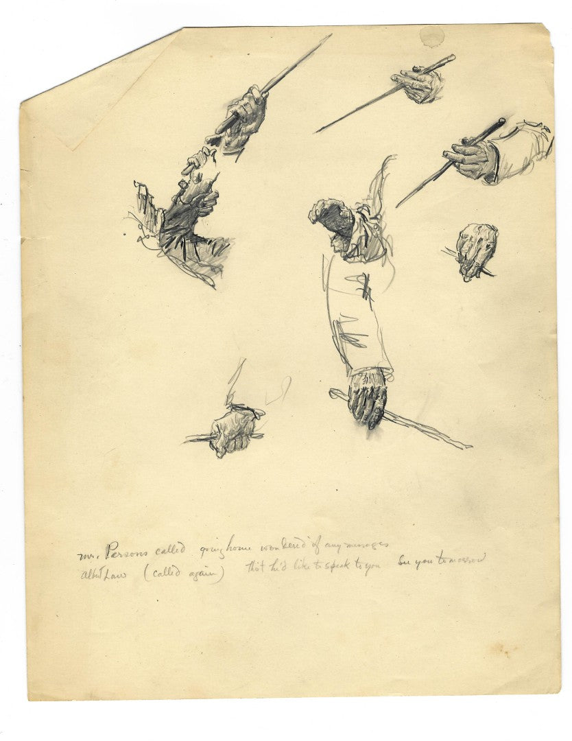 Lot 005 - Extensive Archive Of Original Sketches, Studies, And Notes Attributed To Norman Mills Price (1877–1951), Including Preparatory Work For “The Sea Rogue's Moon," With Envelope From Liberty Magazine Addressed To 527 Riverside Dr., New York City