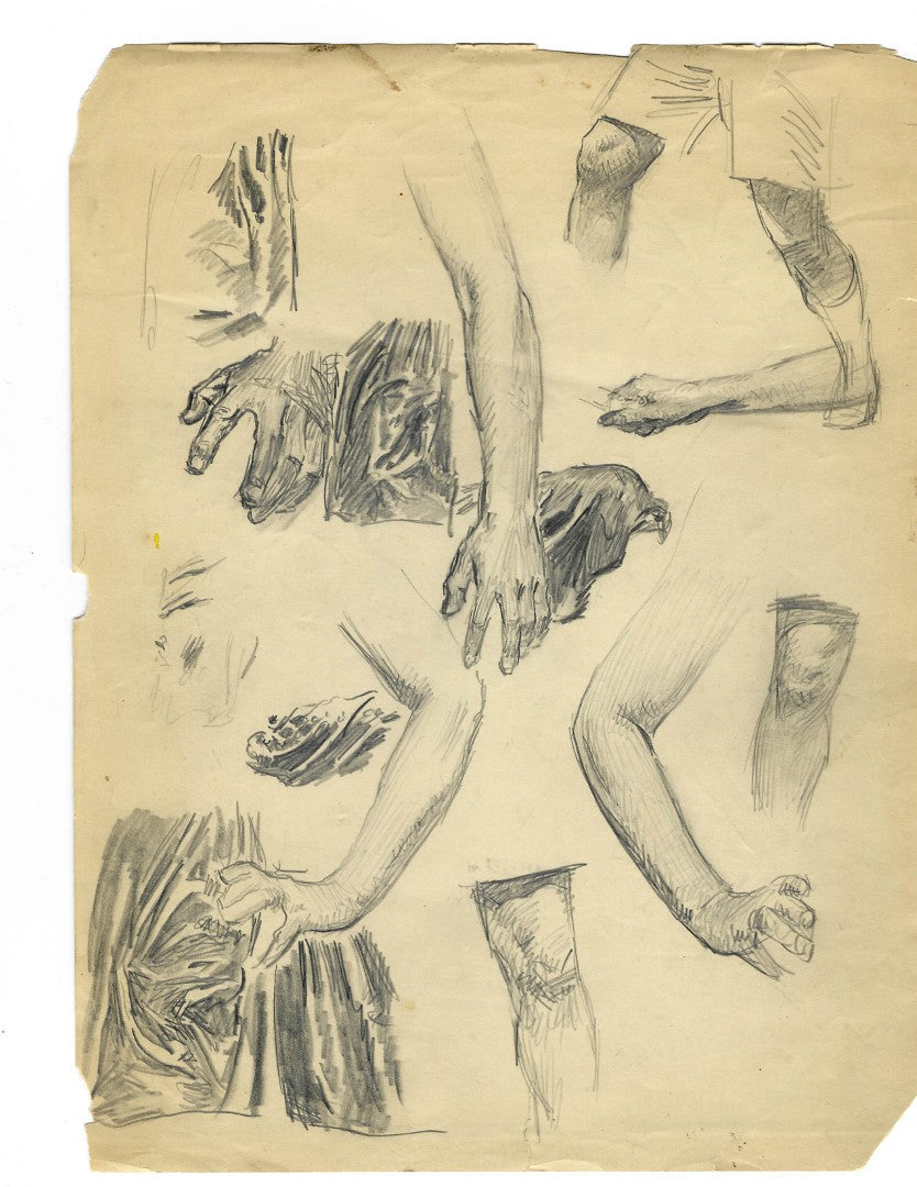 Lot 005 - Extensive Archive Of Original Sketches, Studies, And Notes Attributed To Norman Mills Price (1877–1951), Including Preparatory Work For “The Sea Rogue's Moon," With Envelope From Liberty Magazine Addressed To 527 Riverside Dr., New York City