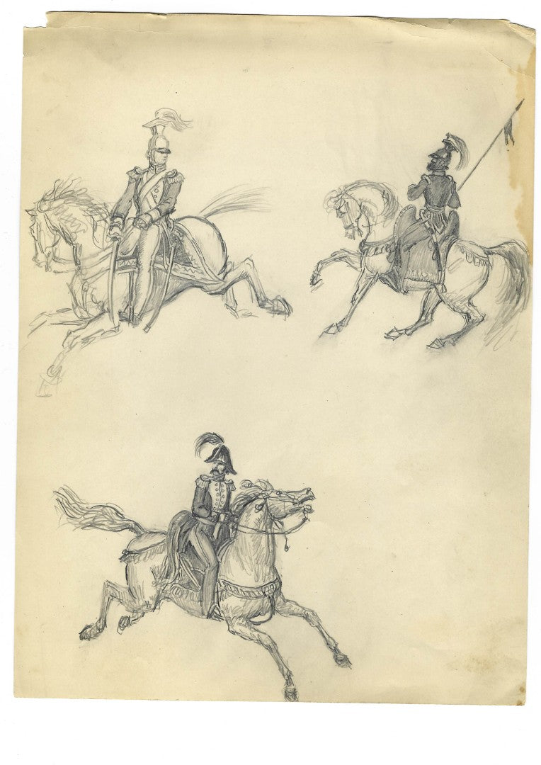 Lot 005 - Extensive Archive Of Original Sketches, Studies, And Notes Attributed To Norman Mills Price (1877–1951), Including Preparatory Work For “The Sea Rogue's Moon," With Envelope From Liberty Magazine Addressed To 527 Riverside Dr., New York City