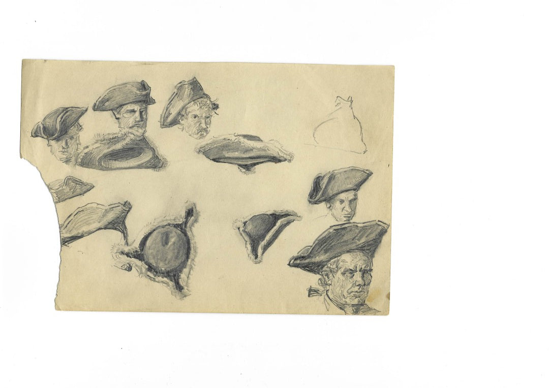 Lot 005 - Extensive Archive Of Original Sketches, Studies, And Notes Attributed To Norman Mills Price (1877–1951), Including Preparatory Work For “The Sea Rogue's Moon," With Envelope From Liberty Magazine Addressed To 527 Riverside Dr., New York City