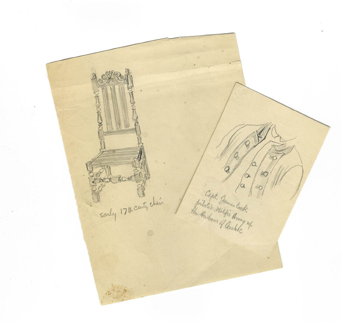 Lot 005 - Extensive Archive Of Original Sketches, Studies, And Notes Attributed To Norman Mills Price (1877–1951), Including Preparatory Work For “The Sea Rogue's Moon," With Envelope From Liberty Magazine Addressed To 527 Riverside Dr., New York City