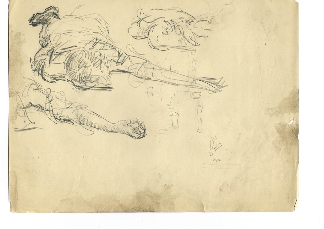 Lot 005 - Extensive Archive Of Original Sketches, Studies, And Notes Attributed To Norman Mills Price (1877–1951), Including Preparatory Work For “The Sea Rogue's Moon," With Envelope From Liberty Magazine Addressed To 527 Riverside Dr., New York City