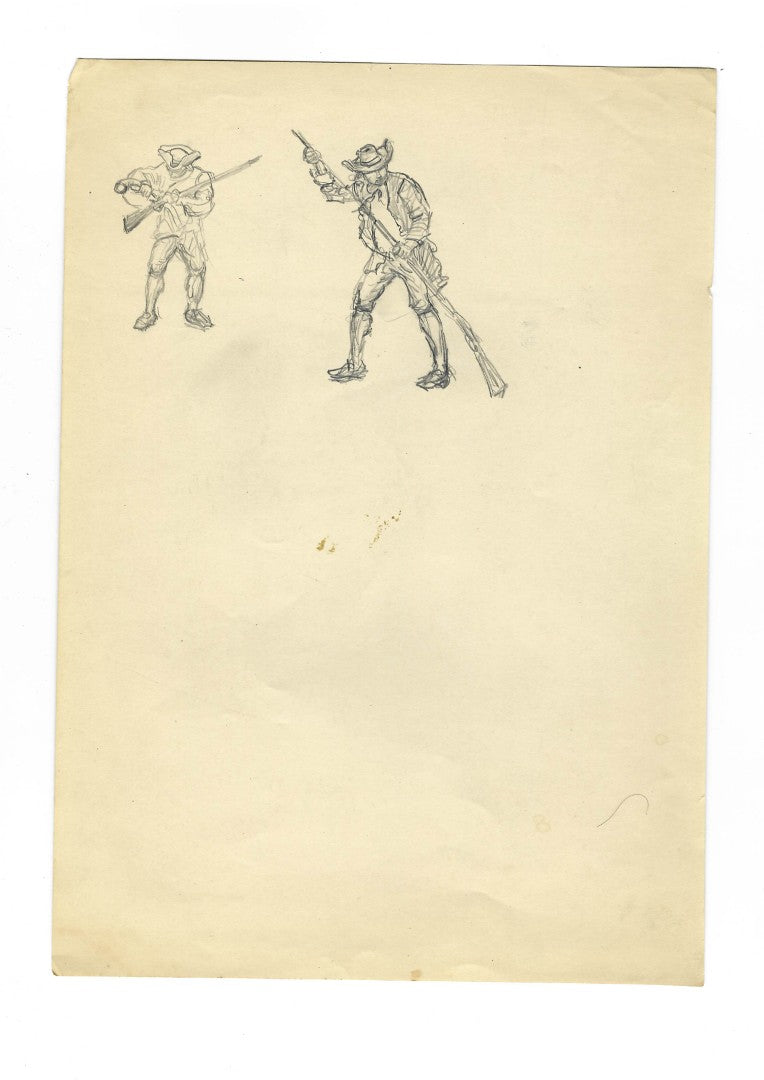 Lot 005 - Extensive Archive Of Original Sketches, Studies, And Notes Attributed To Norman Mills Price (1877–1951), Including Preparatory Work For “The Sea Rogue's Moon," With Envelope From Liberty Magazine Addressed To 527 Riverside Dr., New York City