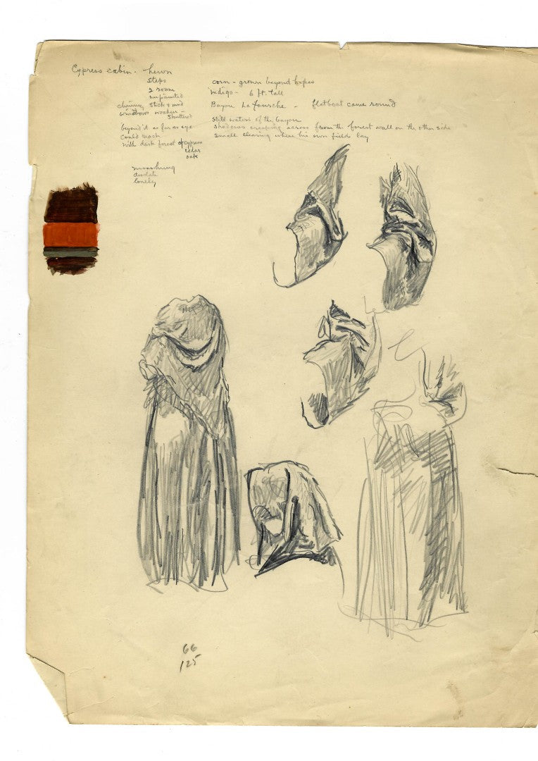 Lot 005 - Extensive Archive Of Original Sketches, Studies, And Notes Attributed To Norman Mills Price (1877–1951), Including Preparatory Work For “The Sea Rogue's Moon," With Envelope From Liberty Magazine Addressed To 527 Riverside Dr., New York City