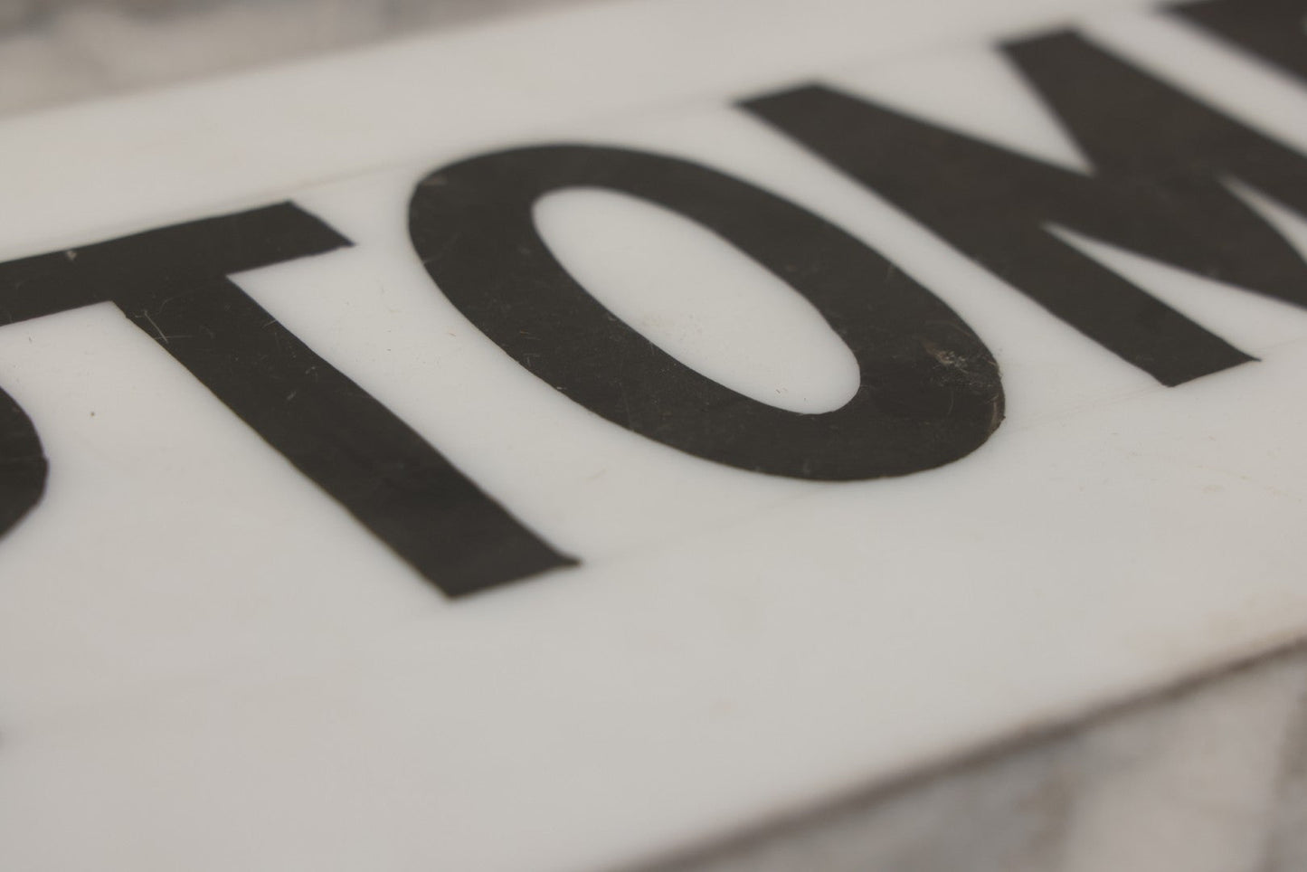 Lot 011 - Vintage Hand-Painted "Optometrist" Trade Sign On White Plexiglass, 23-1/2" x 6"