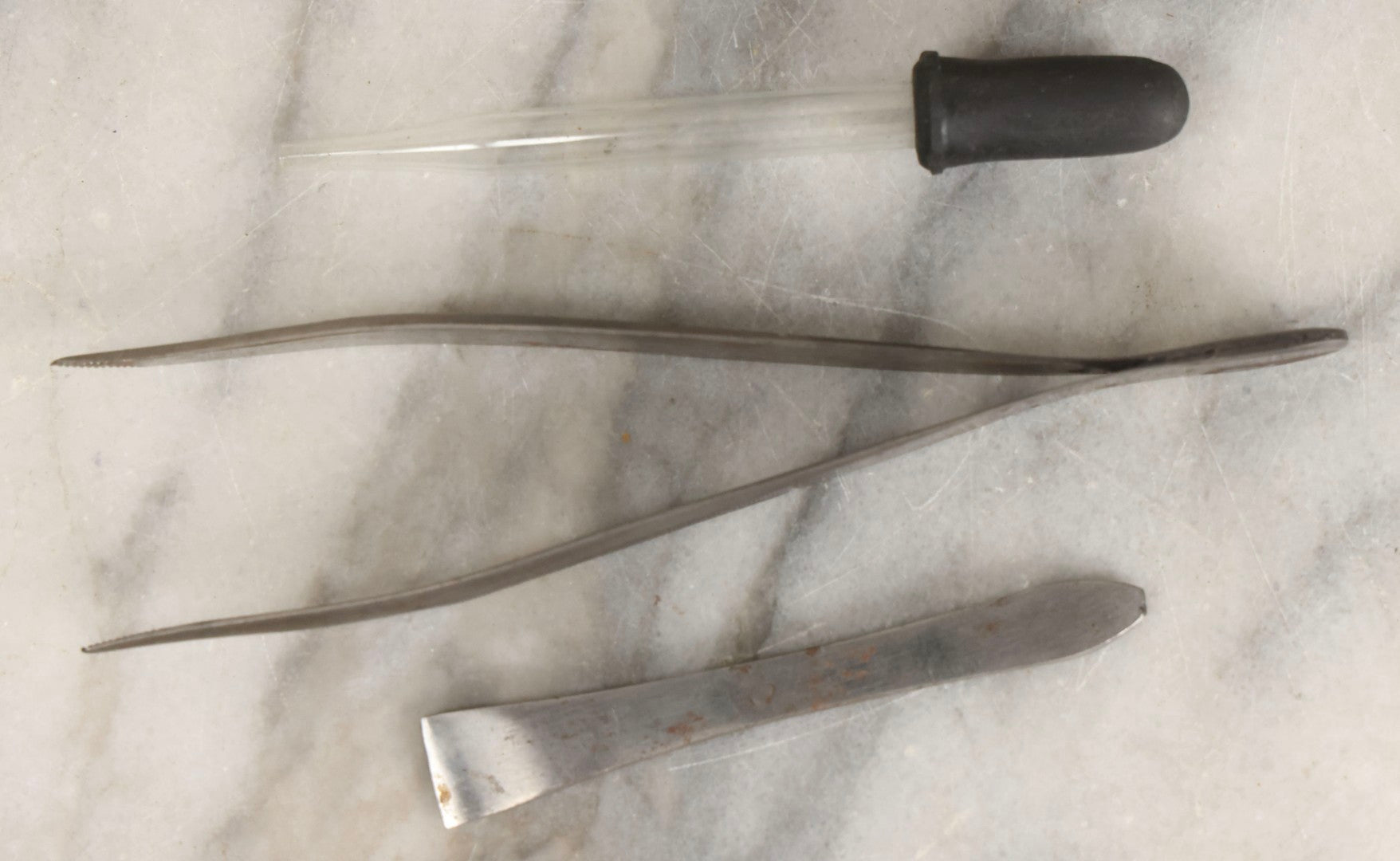 Lot 012 - Antique Surgical Implement Kit By George Tiemann & Co., New York, With 12 Implements Including Bone Handle Tools And Triple Chain Dissection Hook, In Original Box With Paper Label, Circa 1860s