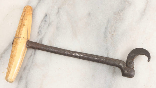 Lot 013 - Antique Cast Metal Tooth Puller With Bone Handle And Original Patina, Circa Early 19th Century, 5-1/2" L