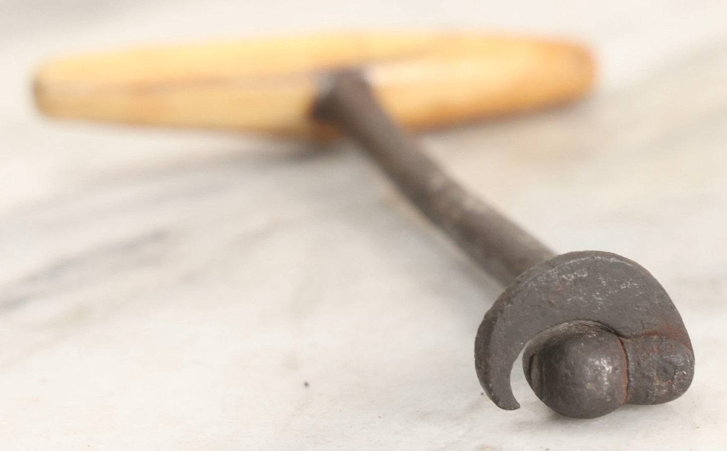 Lot 013 - Antique Cast Metal Tooth Puller With Bone Handle And Original Patina, Circa Early 19th Century, 5-1/2" L