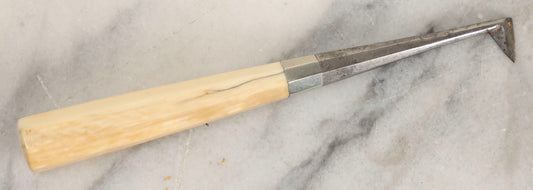 Lot 014 - Antique 19th Century Dental Tool With Octagonal Bone Handle And Triangular Side-Pointed Blade, 5-1/2" L