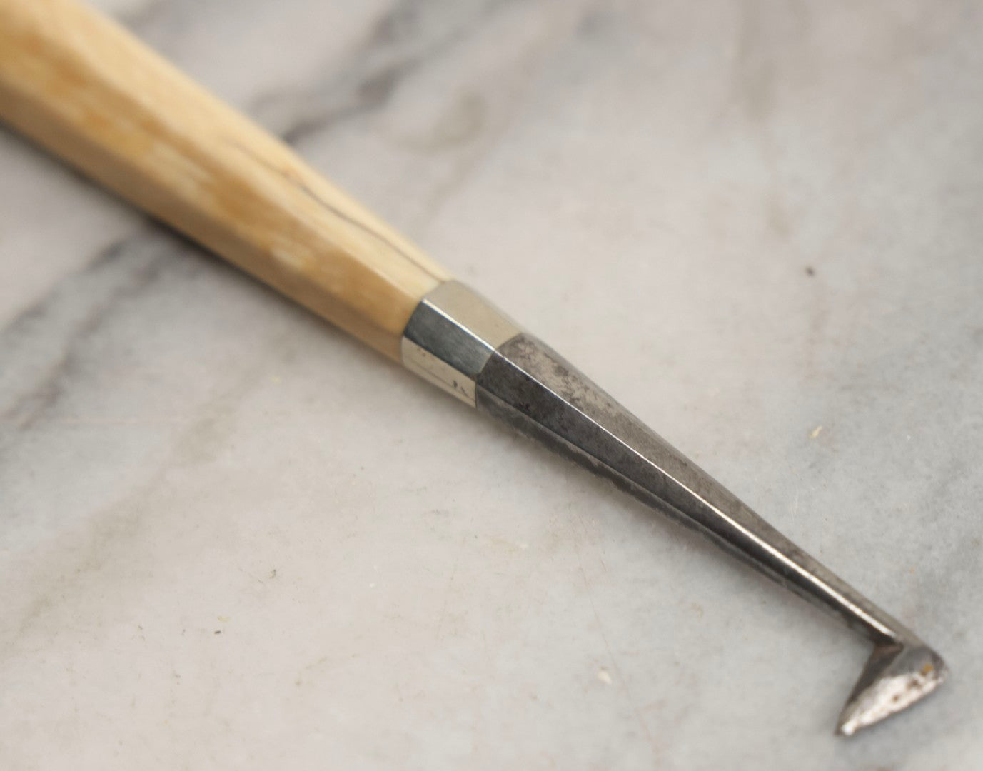 Lot 014 - Antique 19th Century Dental Tool With Octagonal Bone Handle And Triangular Side-Pointed Blade, 5-1/2" L