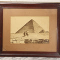 Lot 018 - Antique Albumen Photograph "The Great Pyramid And The Sphinx, Giza" By Antonio Beato, Circa 1870, Signed In Negative, Framed, 24-1/4" x 20"