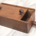 Lot 019 - Antique Hand Made Folk Art Wooden Ballot Box With Sliding Top And Fourteen-Sided Pull Knob, Includes Vintage Black And White Voting Marbles, Circa 1900