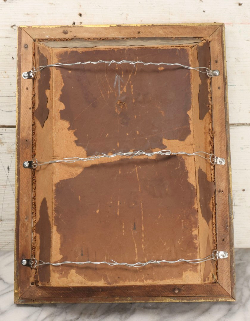 Lot 021 - Antique "Thy Kingdom Come" Religious Shadow Box Of The Crucifixion With Weapons Of Christ In Custom Frame, 12-3/8" x 16-1/8"