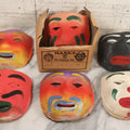 Lot 024 - Grouping Of 50 Vintage New Old Stock N.O.S. Gauze Clown Halloween Masks In Original Des Arts Products Box, No. 764, "Masks, The Universal Toy"