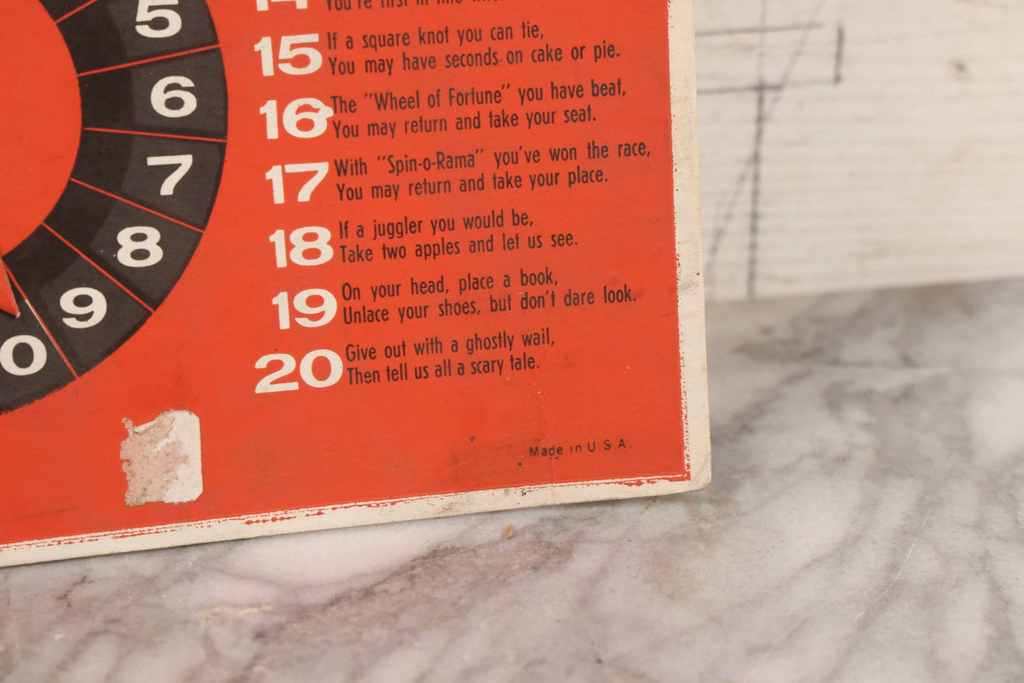 Lot 025 - Vintage Spin-O-Rama Halloween Stunt And Fortune Game By Beistle With Witch, Black Cat, And Jack-O-Lantern J.O.L. Graphics, Made In U.S.A.., 12-3/8" x 18-3/8"