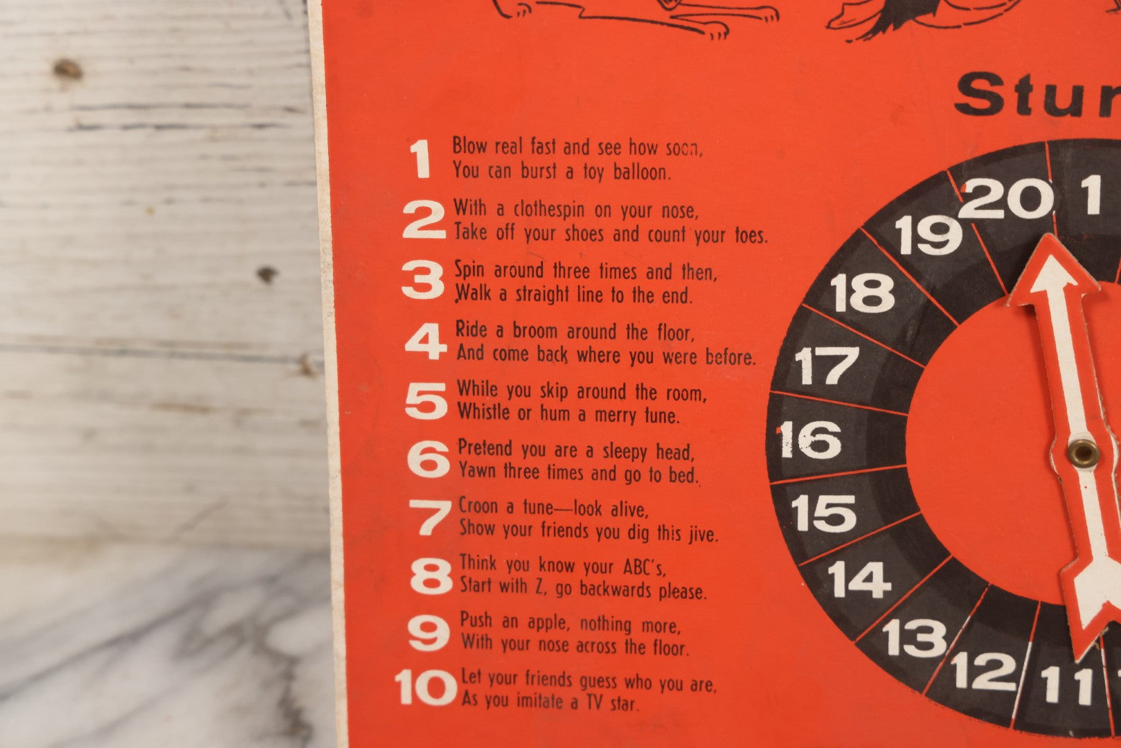 Lot 025 - Vintage Spin-O-Rama Halloween Stunt And Fortune Game By Beistle With Witch, Black Cat, And Jack-O-Lantern J.O.L. Graphics, Made In U.S.A.., 12-3/8" x 18-3/8"