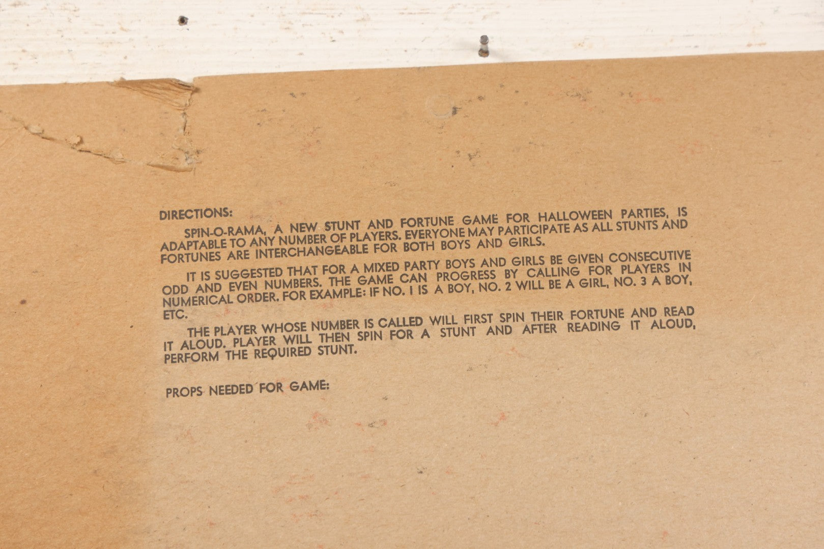 Lot 025 - Vintage Spin-O-Rama Halloween Stunt And Fortune Game By Beistle With Witch, Black Cat, And Jack-O-Lantern J.O.L. Graphics, Made In U.S.A.., 12-3/8" x 18-3/8"