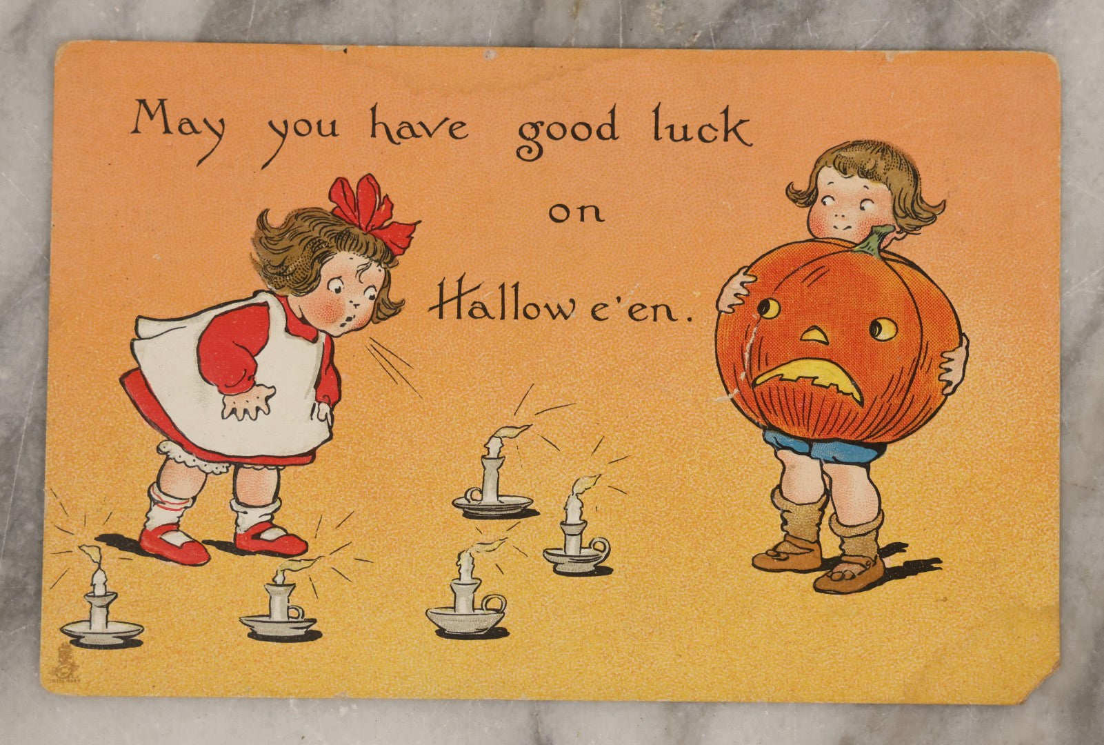 Lot 028 - Pair Of Antique Halloween Postcards Including Tuck "Hallowe'en" Series No. 188 And Gibson Art Co. Design