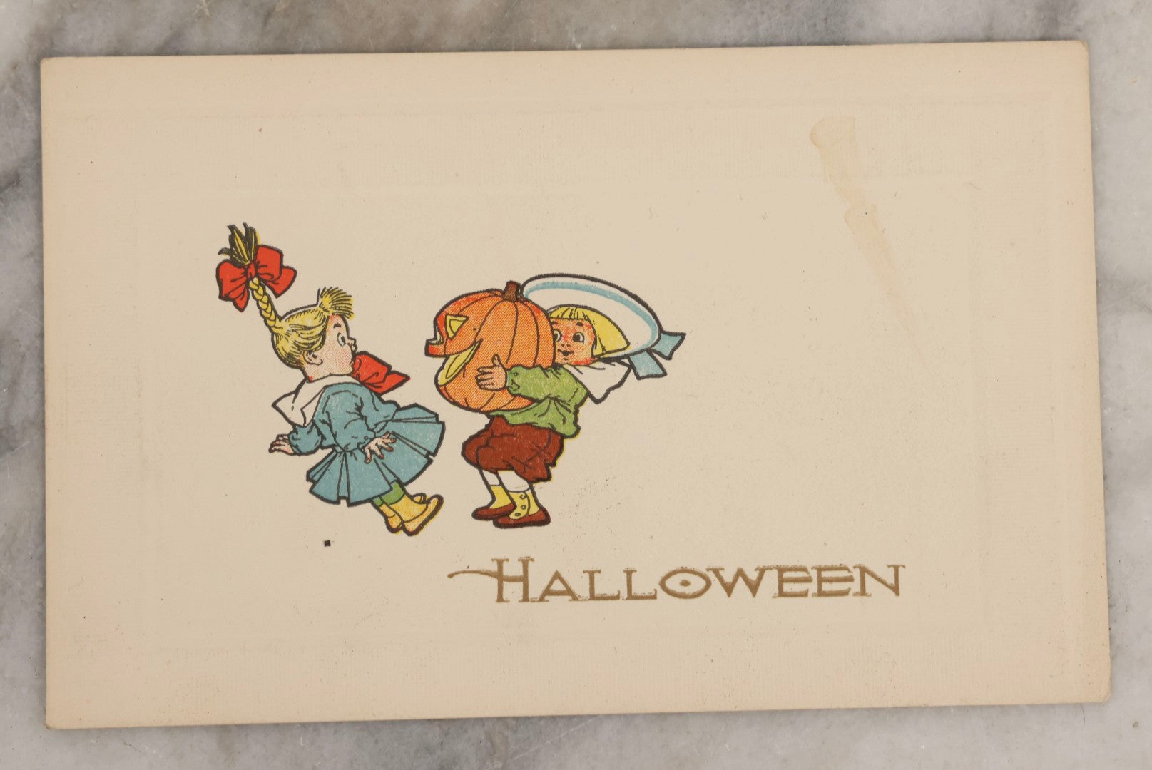 Lot 028 - Pair Of Antique Halloween Postcards Including Tuck "Hallowe'en" Series No. 188 And Gibson Art Co. Design