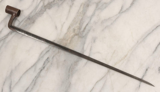 Lot 034 - Antique U.S. Socket Bayonet With "Us" Tang Stamp And Cylindrical Socket, Inconclusive Model/Authenticity, 19-1/2" L