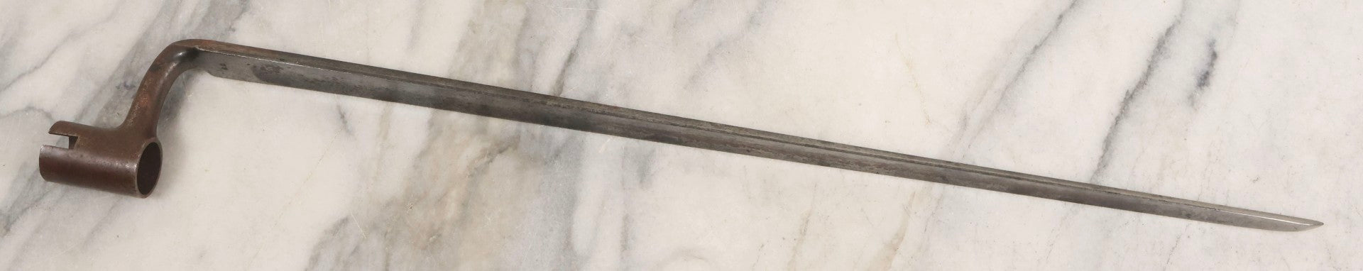 Lot 034 - Antique U.S. Socket Bayonet With "Us" Tang Stamp And Cylindrical Socket, Inconclusive Model/Authenticity, 19-1/2" L