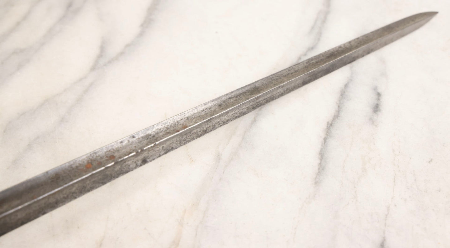 Lot 034 - Antique U.S. Socket Bayonet With "Us" Tang Stamp And Cylindrical Socket, Inconclusive Model/Authenticity, 19-1/2" L