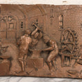 Lot 038 - Vintage Copper Bas-Relief Of Blacksmith Shop Scene With Three Men Working, After Pier Costanzo, 14" x 11"
