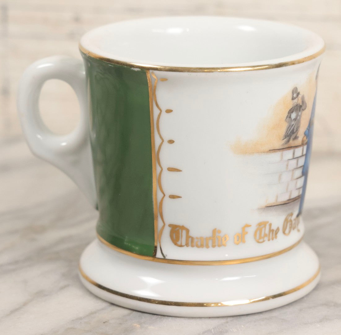 Lot 039 - Vintage "Charlie Of The Gay 90's" Occupational Shaving Mug With Policeman Motif, S125F Backstamp, 3-7/8" H
