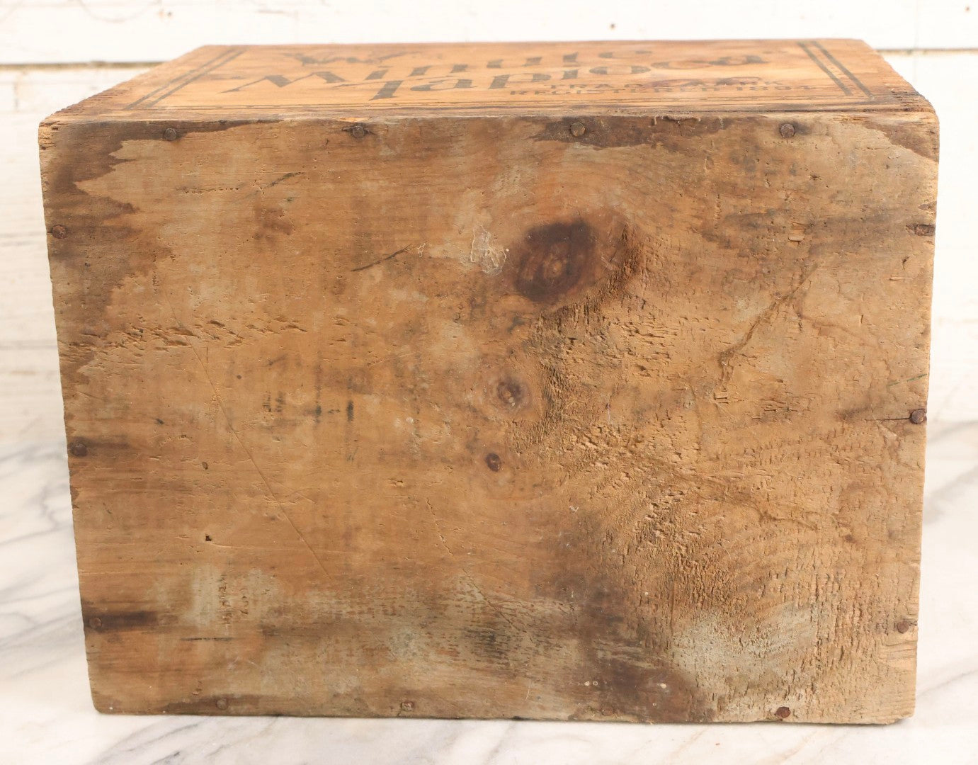Lot 041 - Antique Minute Tapioca Wooden Crate By Whitman Grocery Co., Orange, Massachusetts, Trademark Registered 1894