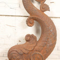 Lot 044 - Antique Rusty Cast Iron Stylized Dolphin Andiron End By Bradley & Hubbard, No. 9512, Marked “Pat. Apld. For," 14-1/4" H