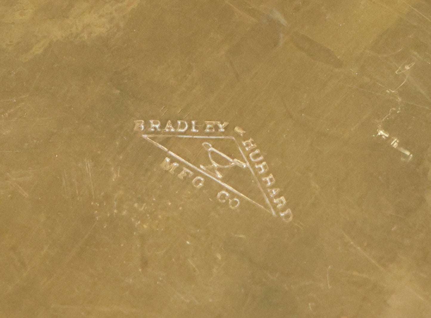 Lot 046 - Antique Brass Arts And Crafts Style Desk Stand Letter Holder With Calendar Slot, Manufactured By Bradley & Hubbard Mfg. Co.