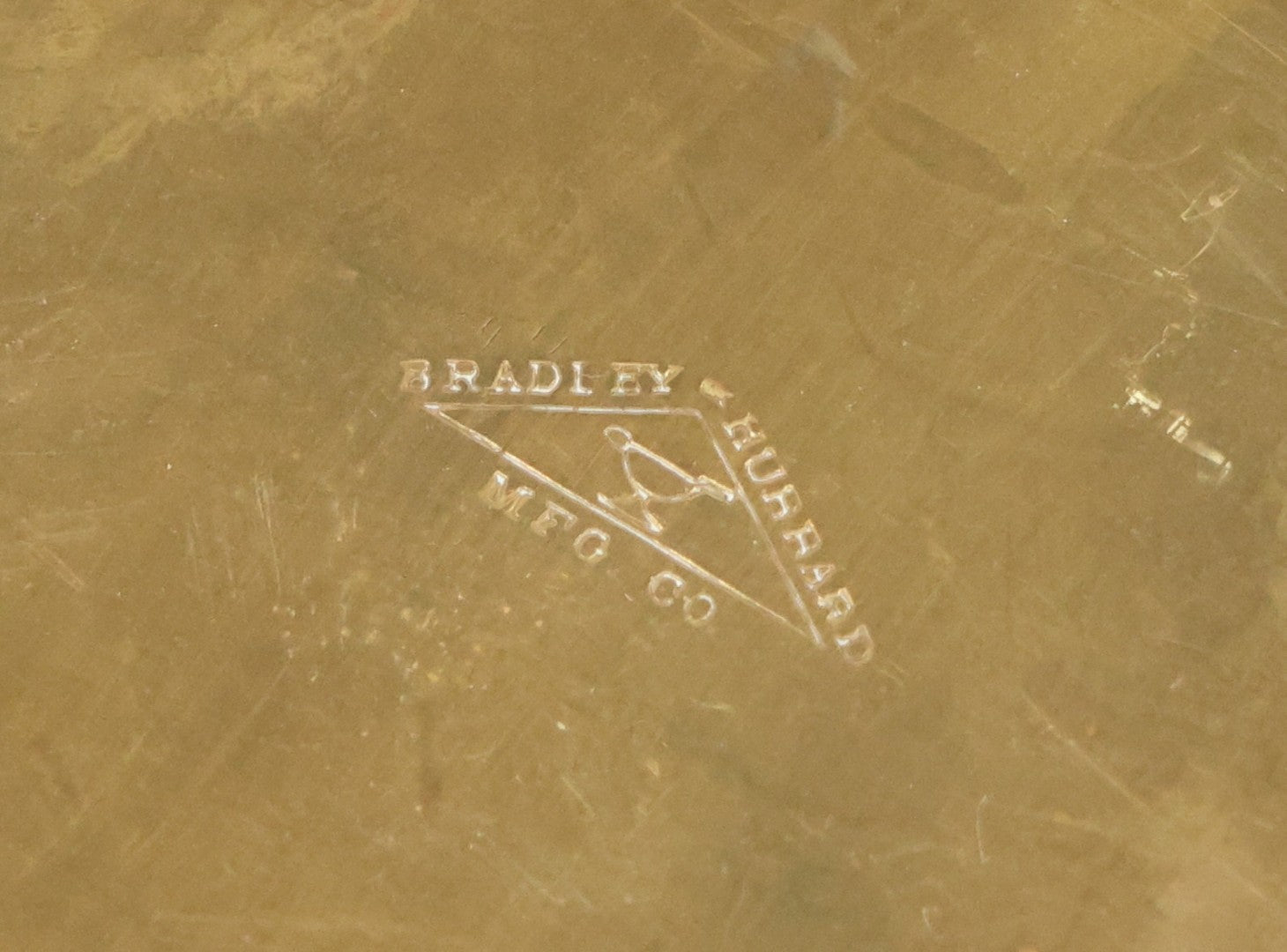 Lot 046 - Antique Brass Arts And Crafts Style Desk Stand Letter Holder With Calendar Slot, Manufactured By Bradley & Hubbard Mfg. Co.