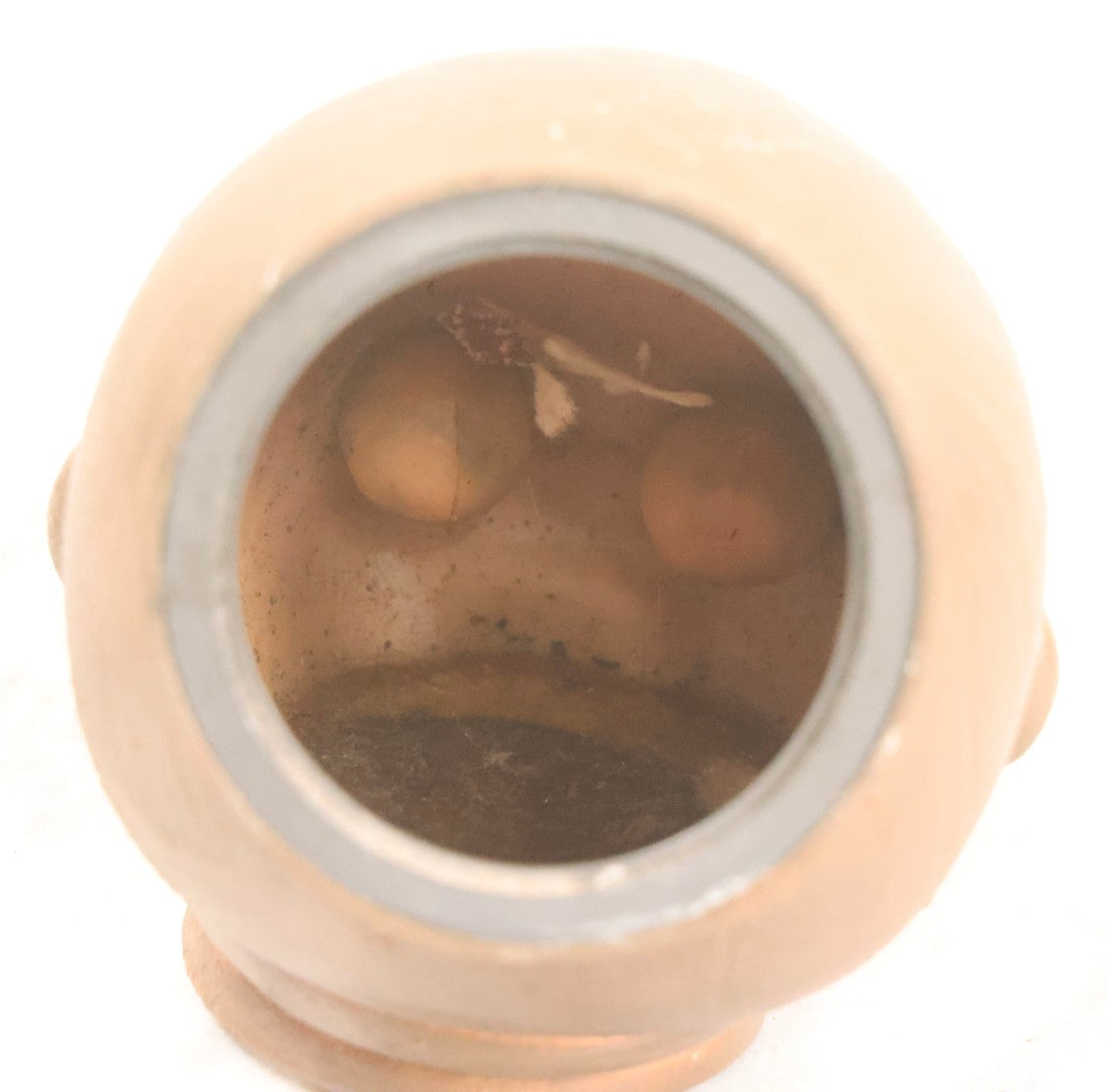 Lot 047 - Vintage Cast Metal Doll Head Mold With Bronze Finish, Likely For Rubber Head Doll Production