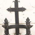 Lot 048 - Vintage Black Painted Metal Two-Arm Wall Sconce, Made In Spain, 16-3/4" H
