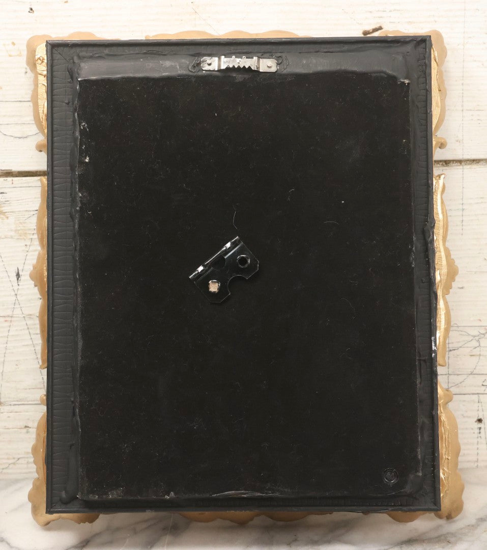 Lot 062 - Modern Shadow Box With Flying Beetle Taxidermy Over Chromolithograph Of Mary And Child, 11" x 12-1/2"