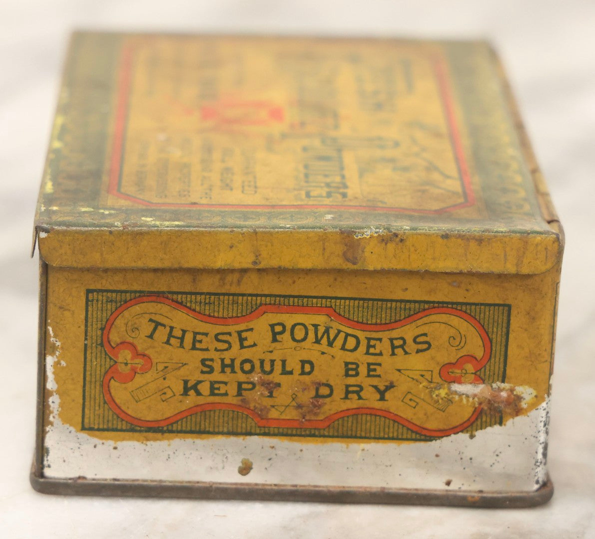 Lot 073 - Grouping Of Three Vintage And Antique Medical Tins — Boy Scouts Of America First Aid Kit, Seidlitz Powders, And Dustfoe No. 66 Respirator