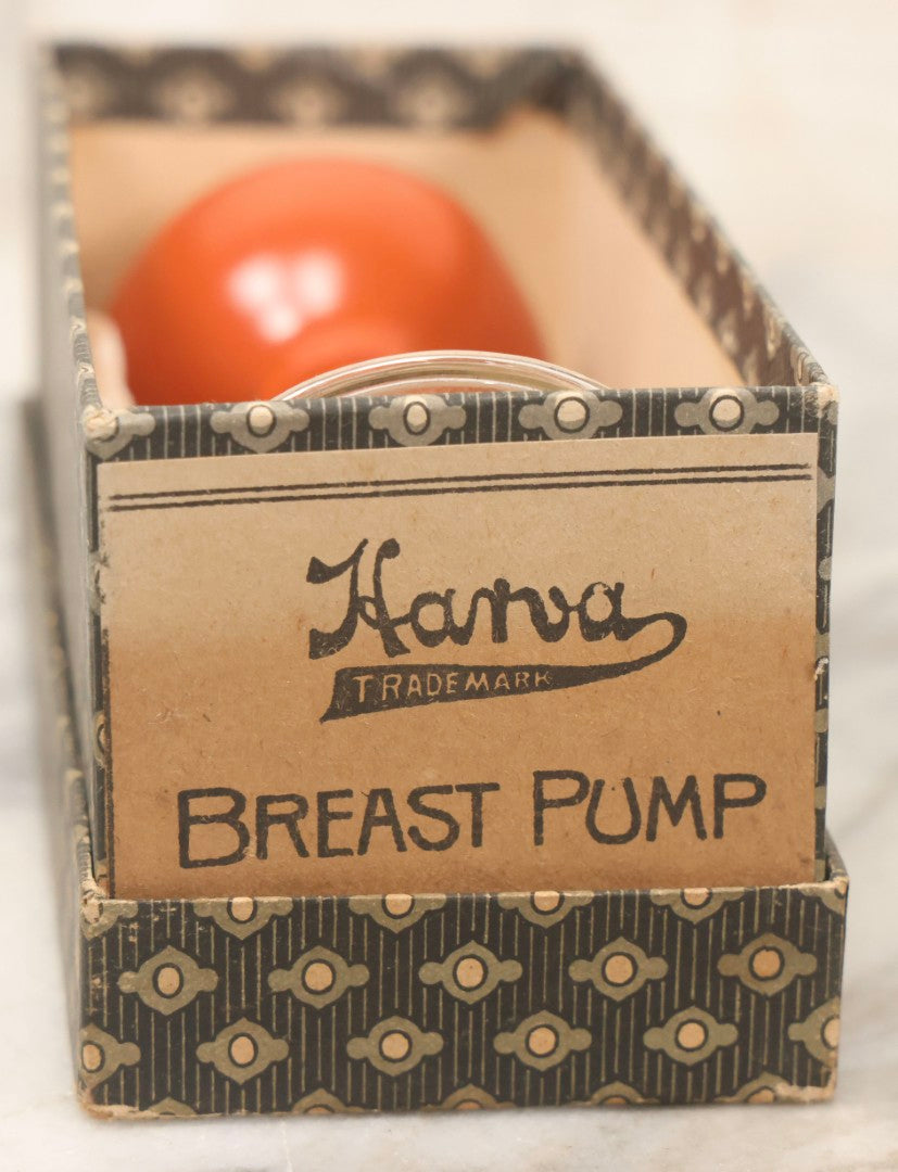 Lot 074 - Pair Of Antique Glass And Rubber Breast Pumps In Original Boxes — Barclay No. 20 By Whitall Tatum Co., New York, And Harva Trademark