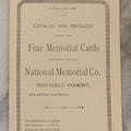 Lot 079 - Antique Fold-Out Pamphlet "Catalog And Price-List Of Fine Memorial Cards" By The National Memorial Co., Northfield, Vermont, Circa 1900