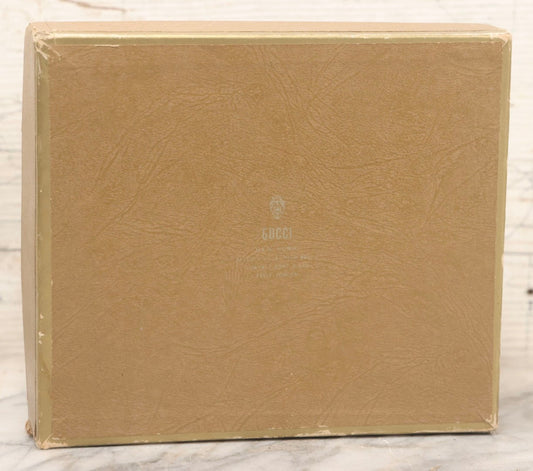 Lot 085 - Vintage Beige Gucci Product Box With Metallic Gold Lettering And Original Gucci Tissue Paper, New York