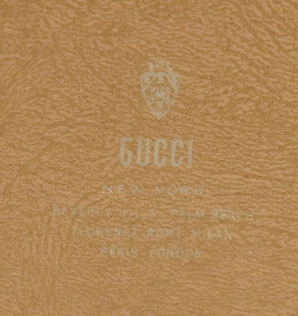 Lot 085 - Vintage Beige Gucci Product Box With Metallic Gold Lettering And Original Gucci Tissue Paper, New York