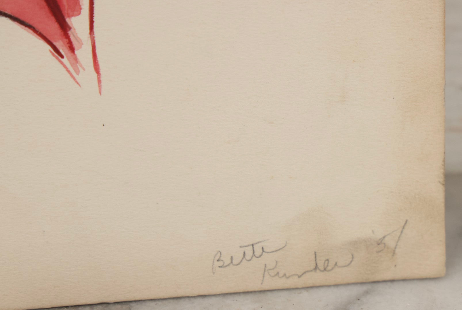 Lot 086 - Grouping Of Three Vintage Hand-Painted Fashion Design Studies By Betty Kinder, Pittsburgh, Pennsylvania, Circa 1950s