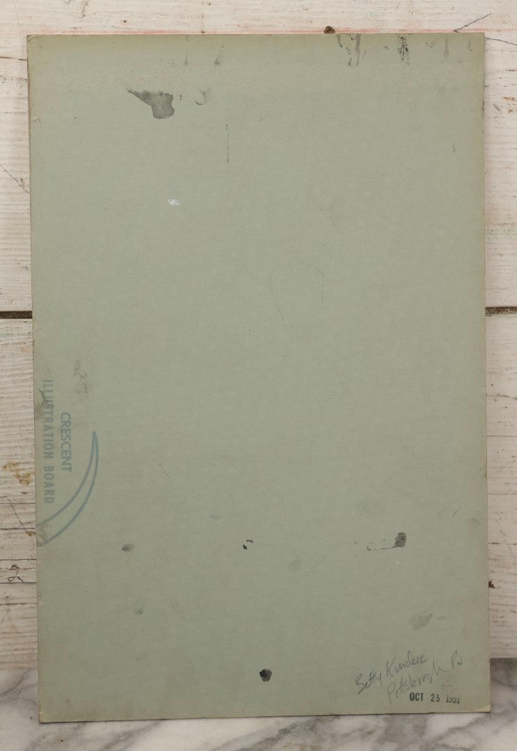 Lot 086 - Grouping Of Three Vintage Hand-Painted Fashion Design Studies By Betty Kinder, Pittsburgh, Pennsylvania, Circa 1950s