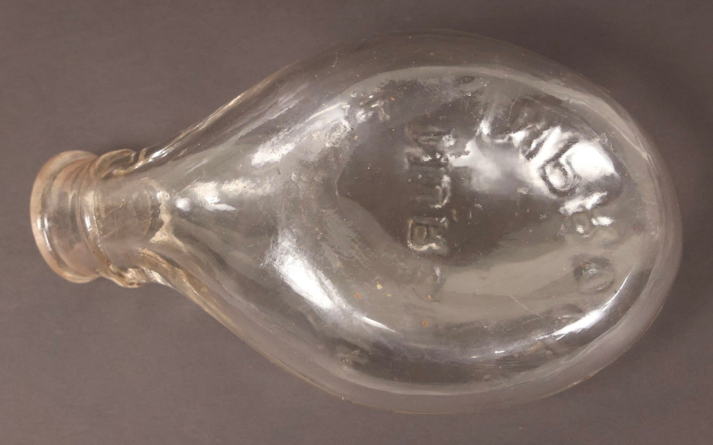 Lot 087 - Antique France's Improved Nurser Clear Glass Nursing Bottle, So-Called "Murder Bottle"