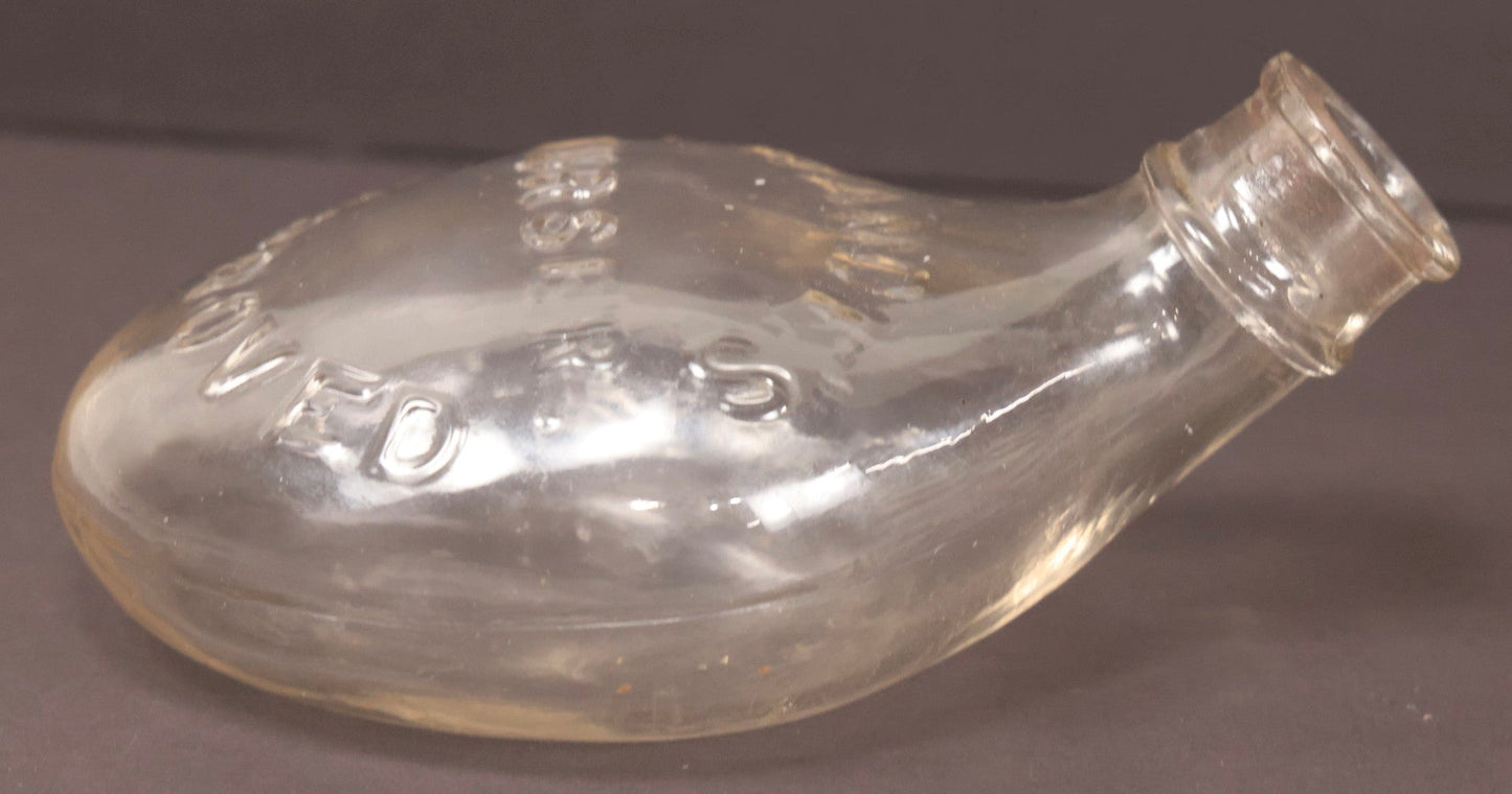 Lot 087 - Antique France's Improved Nurser Clear Glass Nursing Bottle, So-Called "Murder Bottle"