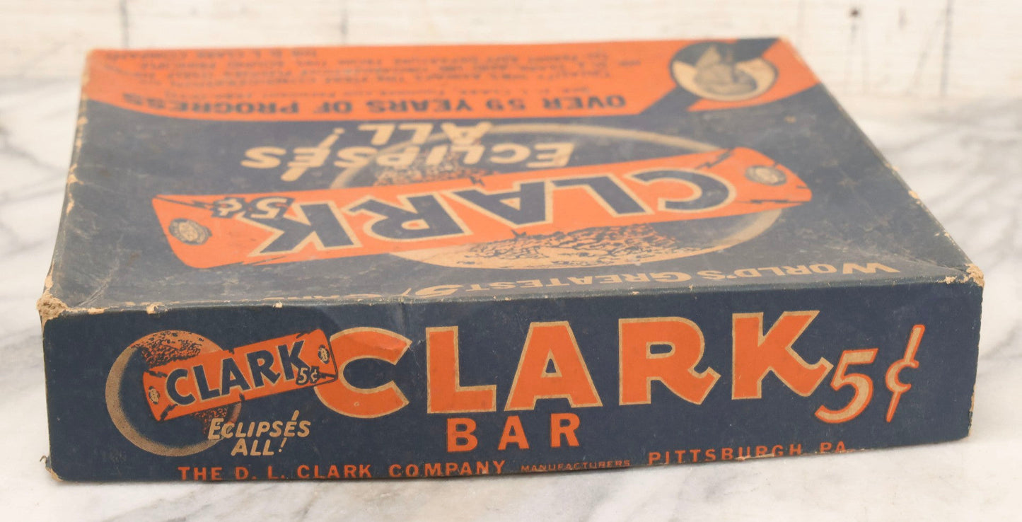 Lot 088 - Vintage Clark's 5¢ Candy Bar Advertising Box "World's Greatest 5¢ Candy Bar" By The D. L. Clark Co., Pittsburgh, Pennsylvania