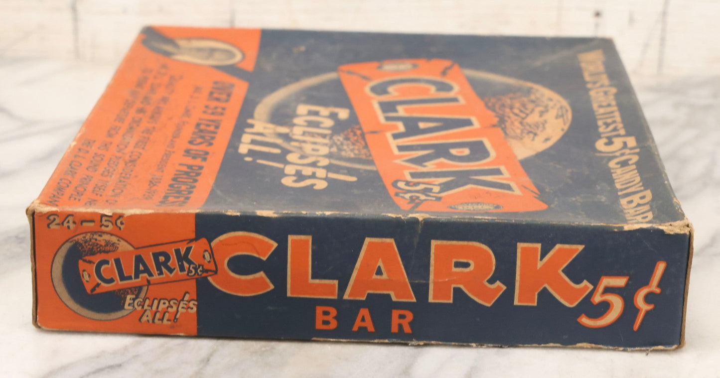 Lot 088 - Vintage Clark's 5¢ Candy Bar Advertising Box "World's Greatest 5¢ Candy Bar" By The D. L. Clark Co., Pittsburgh, Pennsylvania