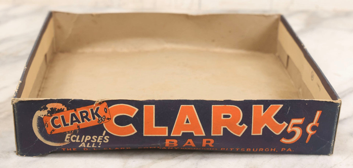 Lot 088 - Vintage Clark's 5¢ Candy Bar Advertising Box "World's Greatest 5¢ Candy Bar" By The D. L. Clark Co., Pittsburgh, Pennsylvania
